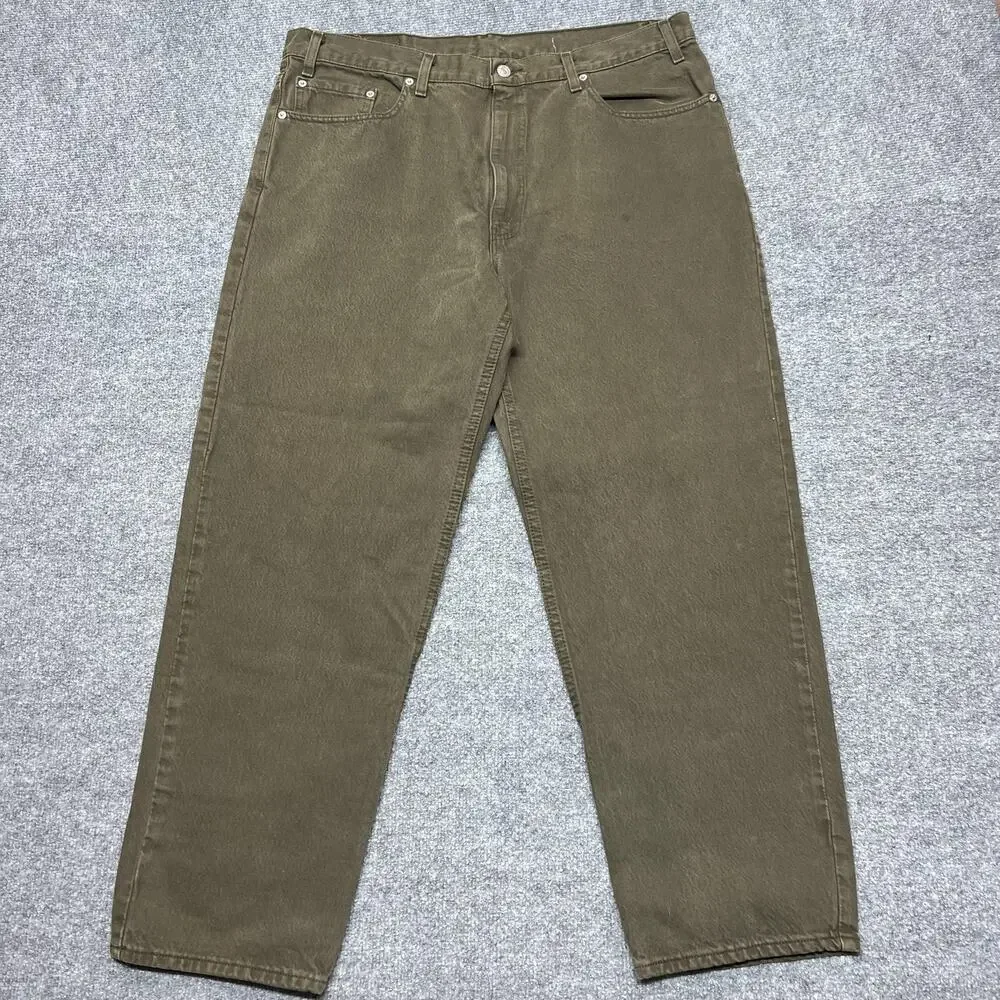 Vintage Levis 550 Jeans Mens 40x30 Green Med Wash Relaxed Tapered Denim USA